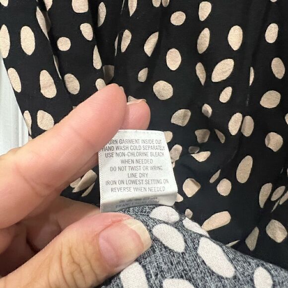 Francesca’s Mi ami smocked brown long sleeve as strict polka dots dress size M - Picture 6 of 10